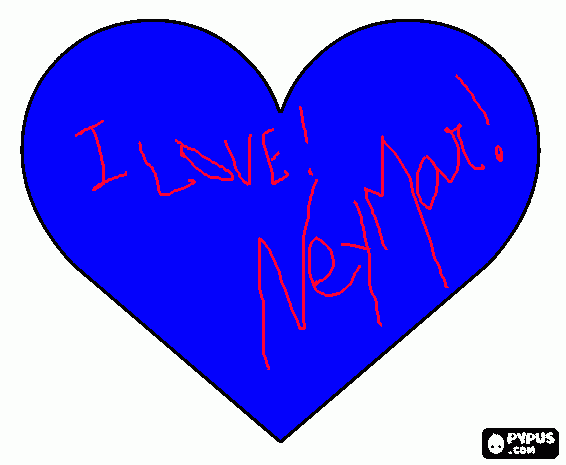 coração escrito i love neymar para colorir e imprimir