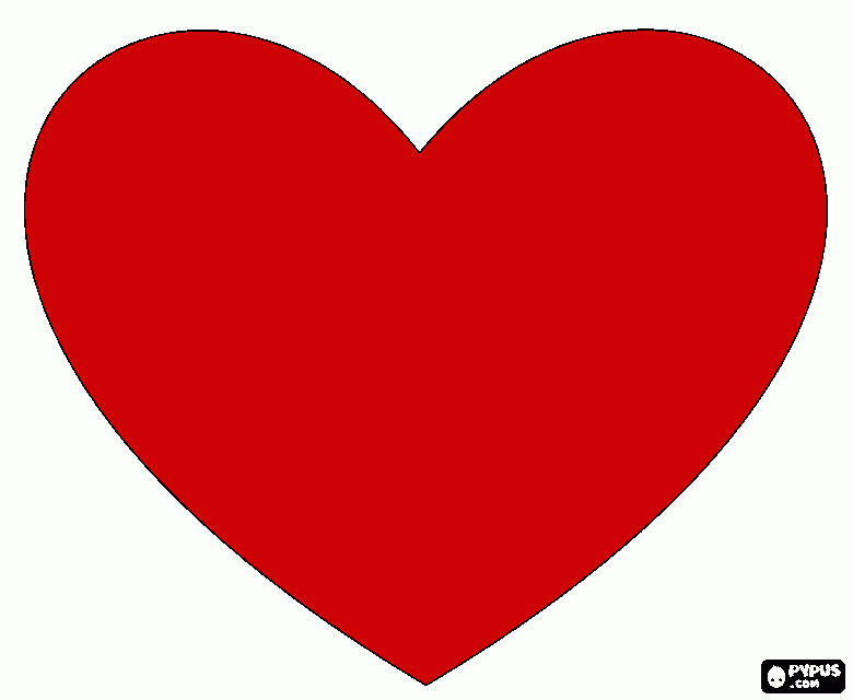 coração vermelho para colorir e imprimir