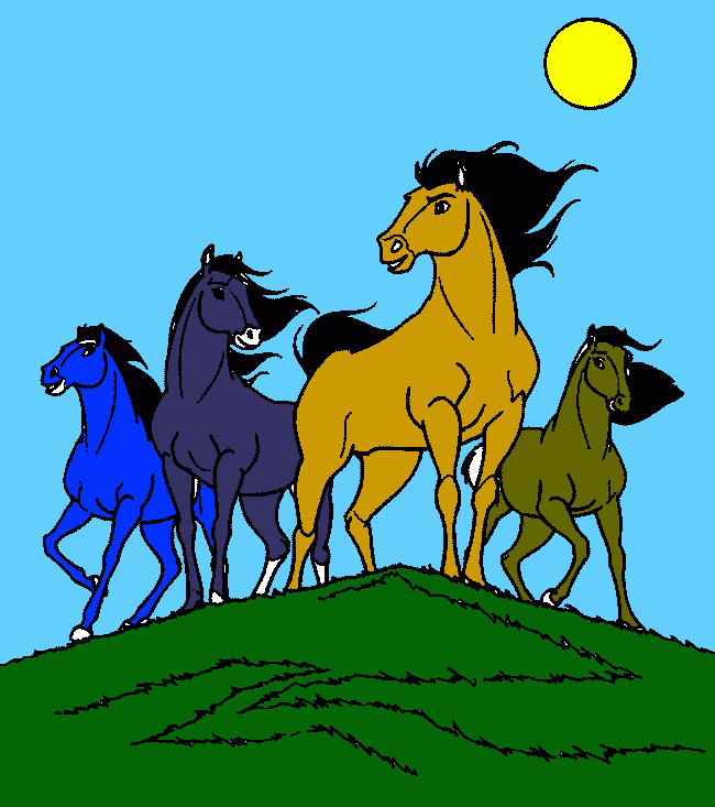 corcel e seus amigos para colorir e imprimir