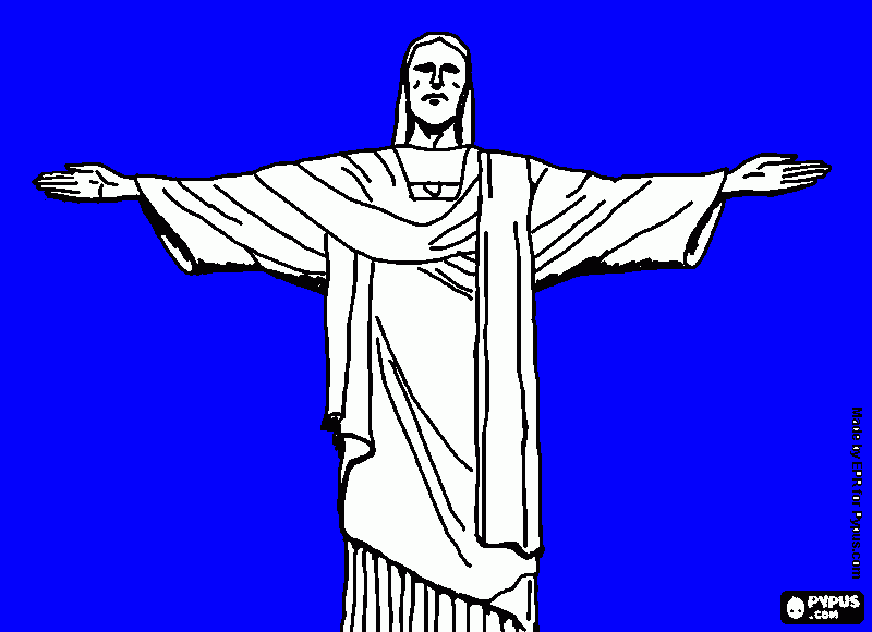 CORCOVADO para colorir e imprimir