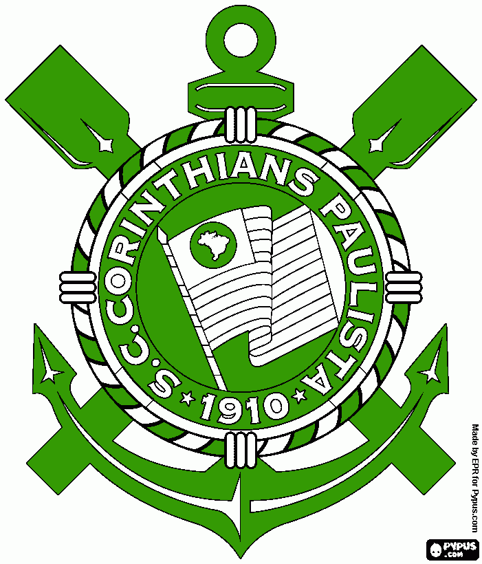 Corinthians verde para colorir e imprimir