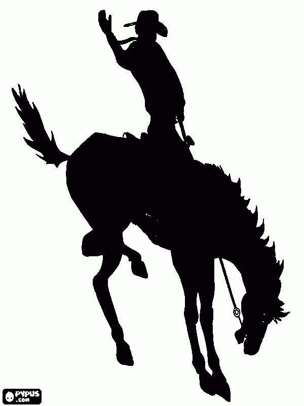 cowboy montaria para colorir e imprimir