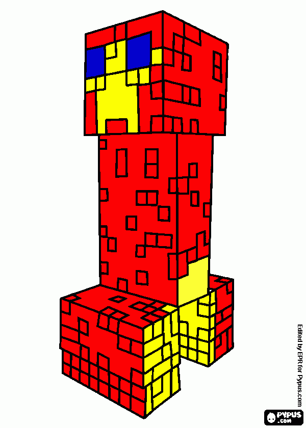 creeper de ferro para colorir e imprimir