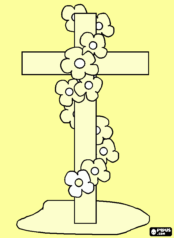cruz branca para colorir e imprimir