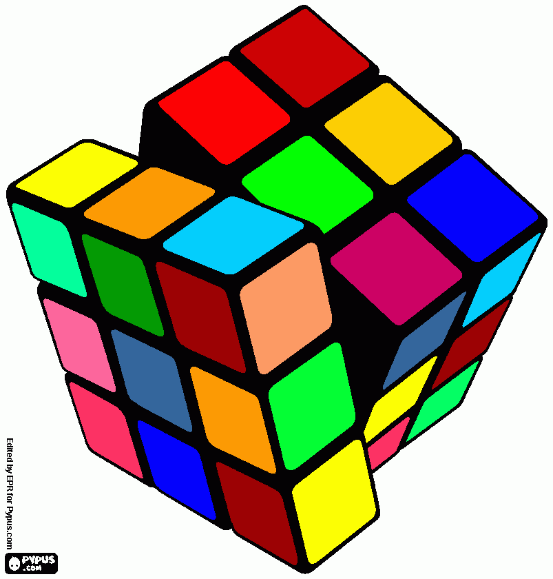 Cubo Mágico para colorir e imprimir