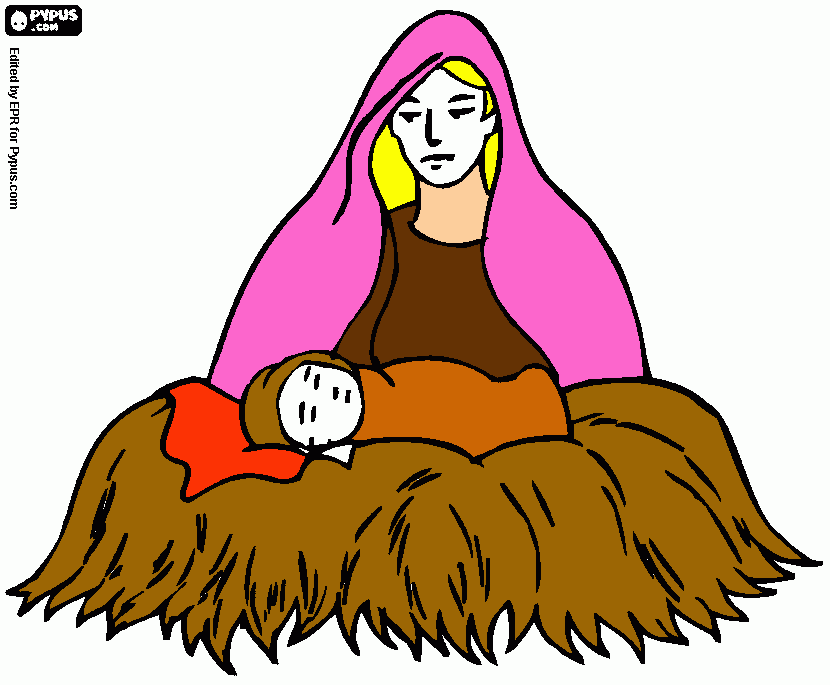 da mae de jesus para colorir e imprimir