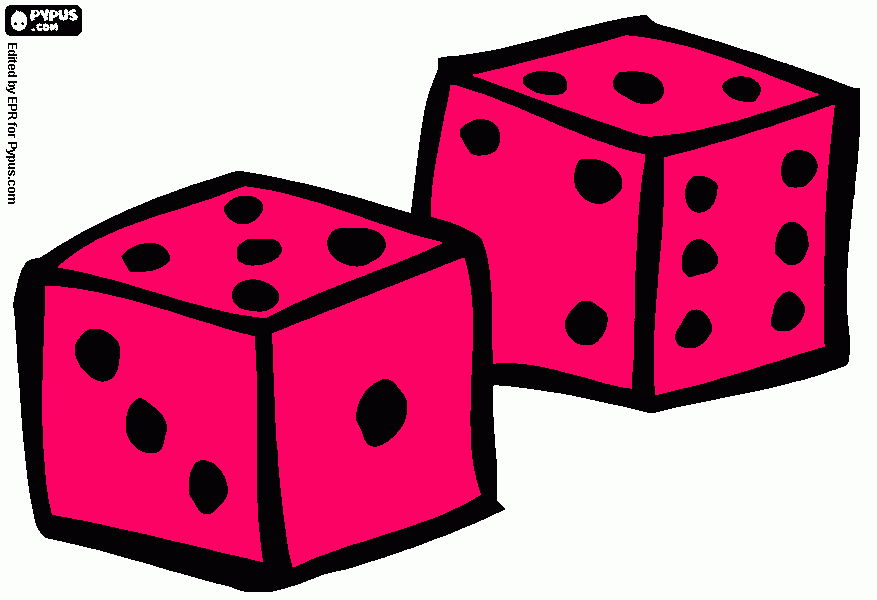 dados coloridos para colorir e imprimir