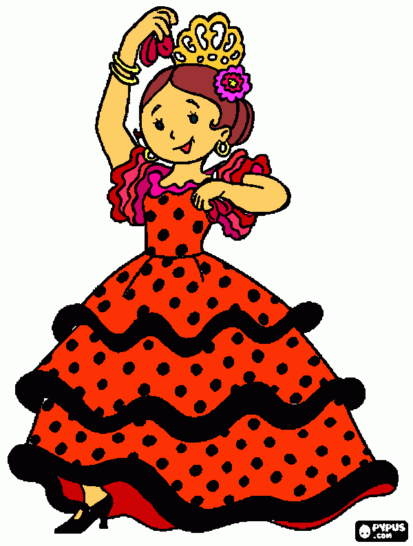 dançarina espanhola para colorir e imprimir
