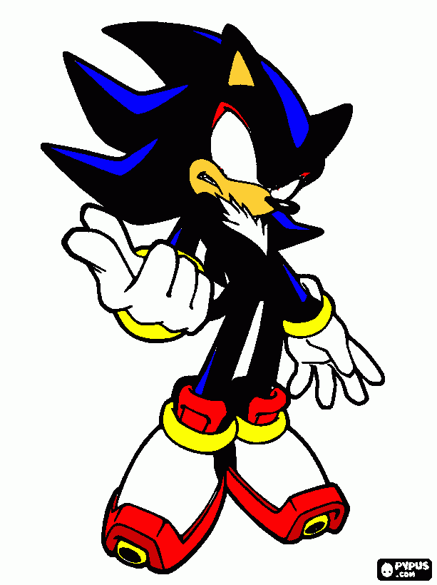 dark shadow the hedgehog para colorir e imprimir