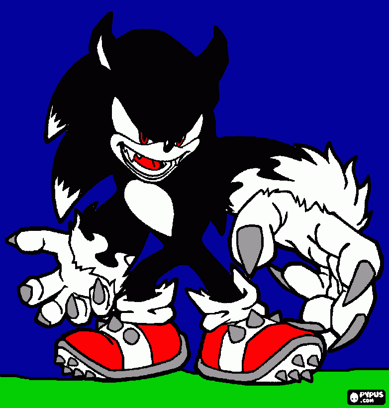 Dark Sonic Were para imprimir , desenho Dark Sonic Were