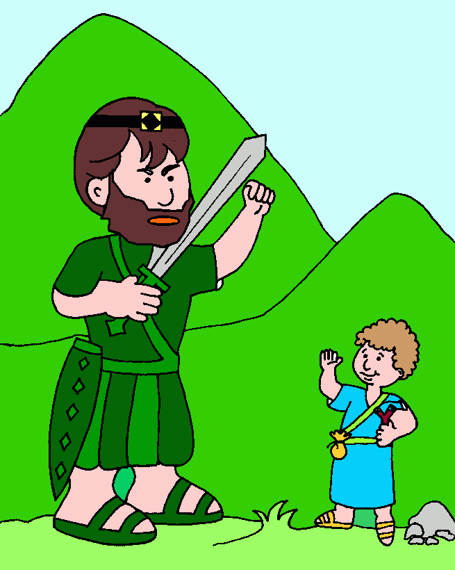 davi golias para colorir e imprimir