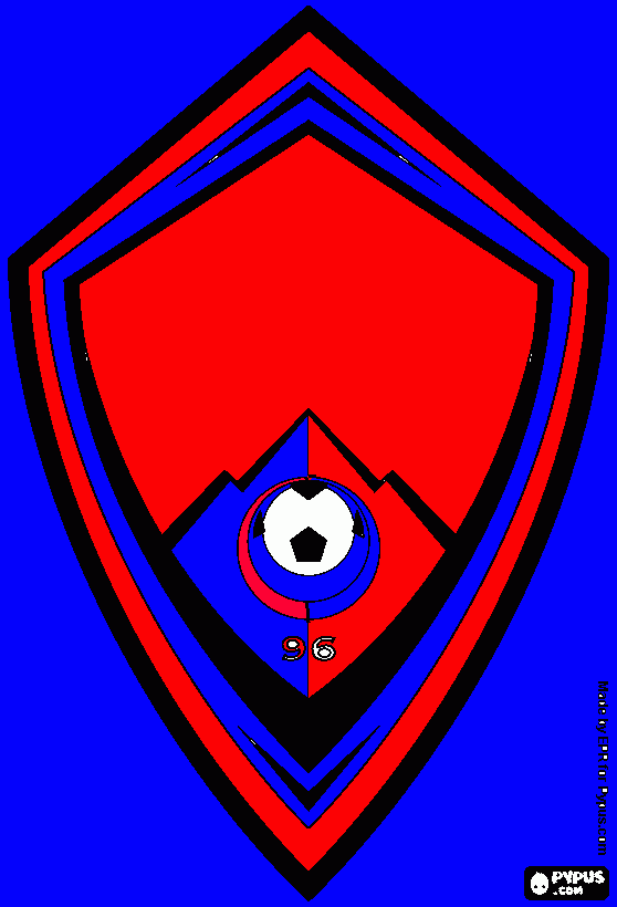 de time preto vermelho e azul para colorir e imprimir