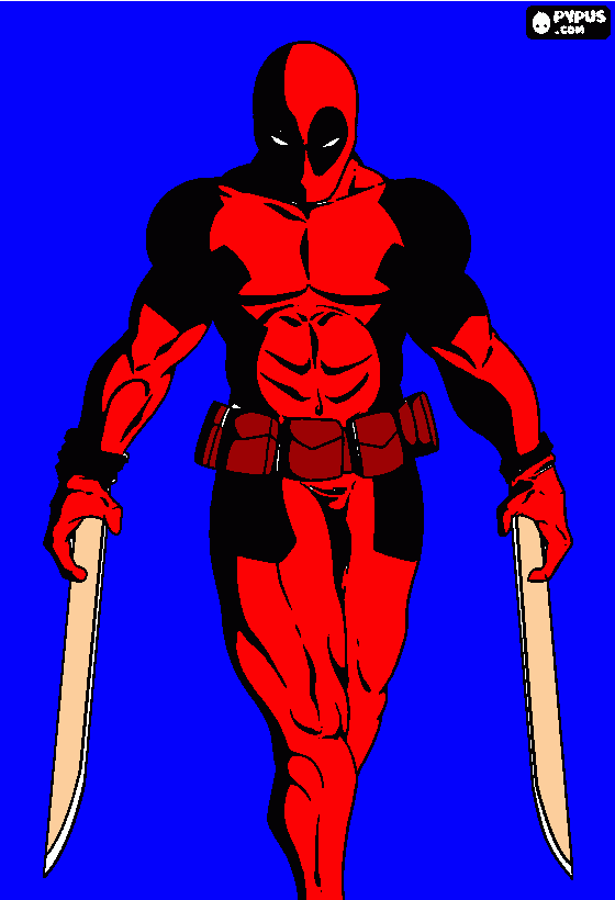 deadpool o mercenario louco para colorir e imprimir