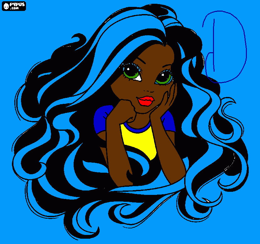 debora a dama de azul para colorir e imprimir