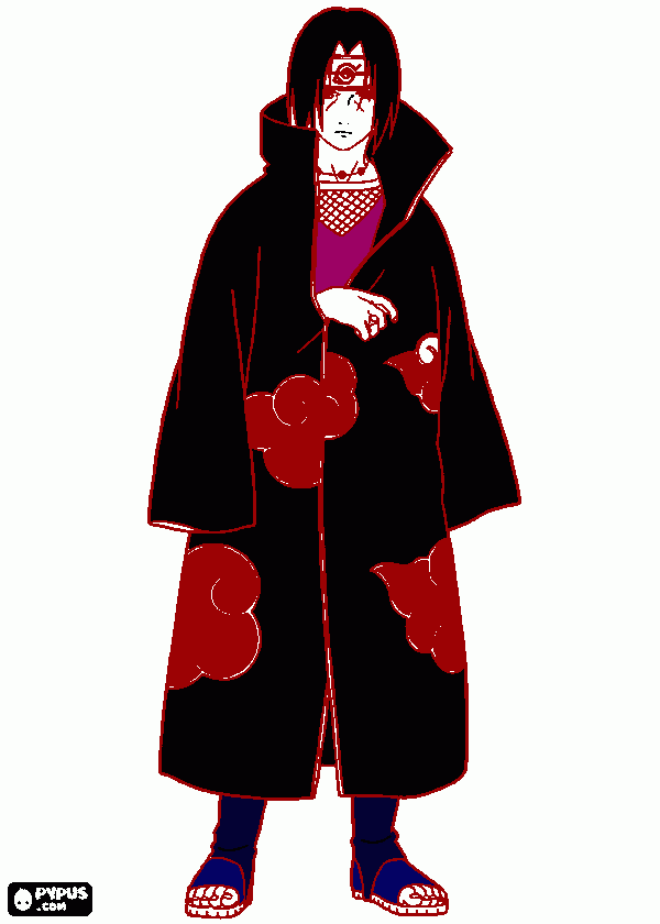 de:Nezuko para:Itachi para colorir e imprimir