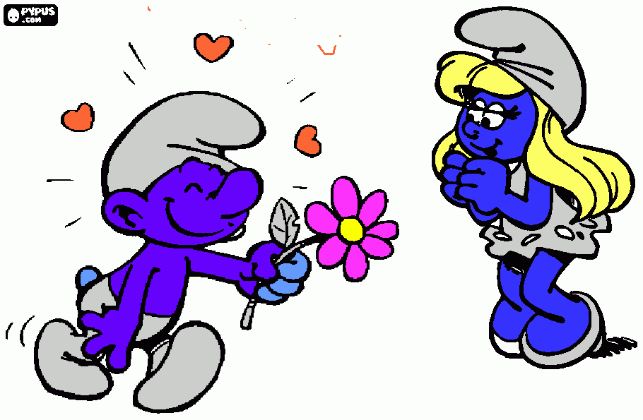 dengoso da flor para Smurfette para colorir e imprimir