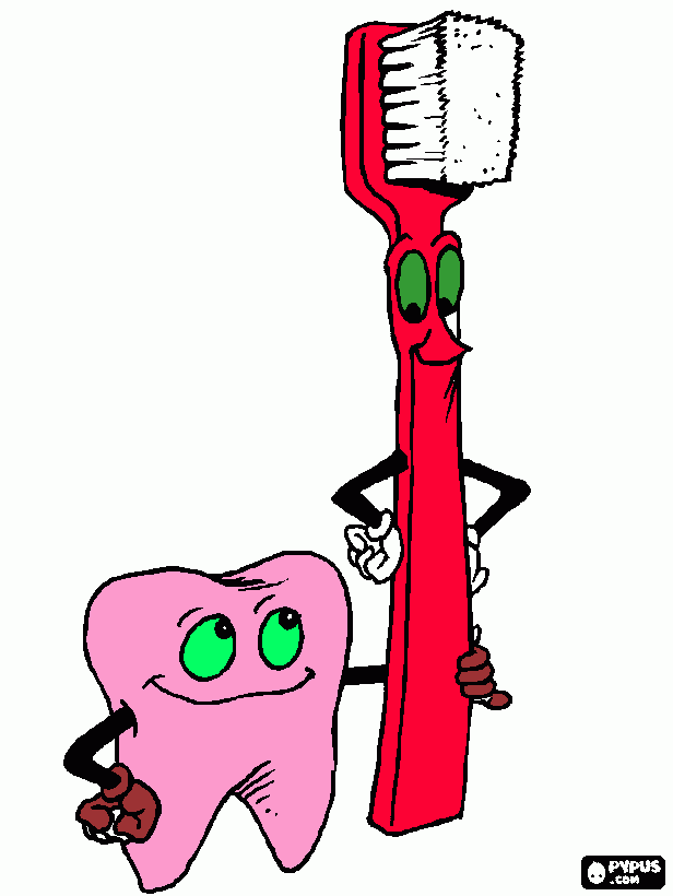 dente para colorir e imprimir