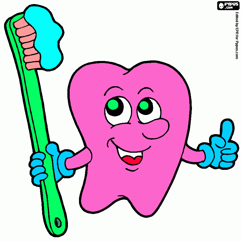 Dentinho giro para colorir e imprimir