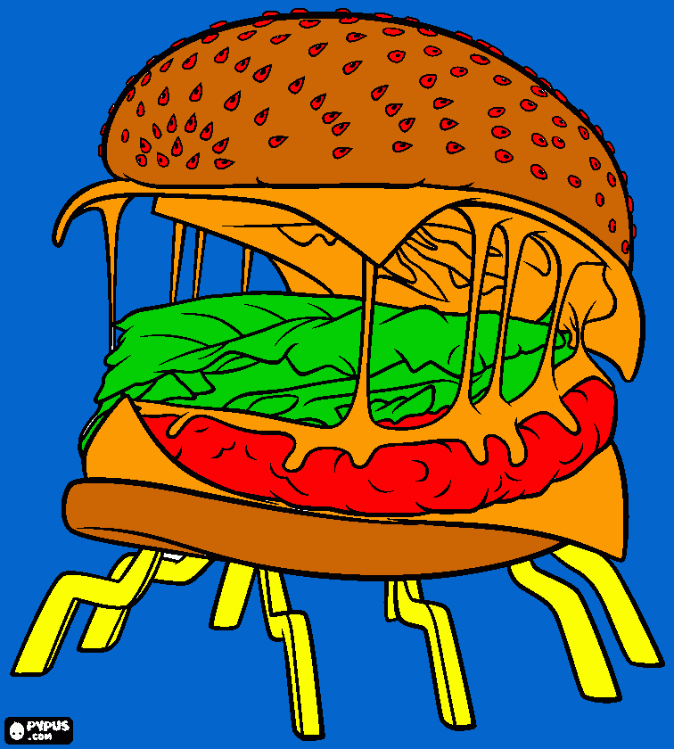 desenho   do   an   buger   gigante para colorir e imprimir