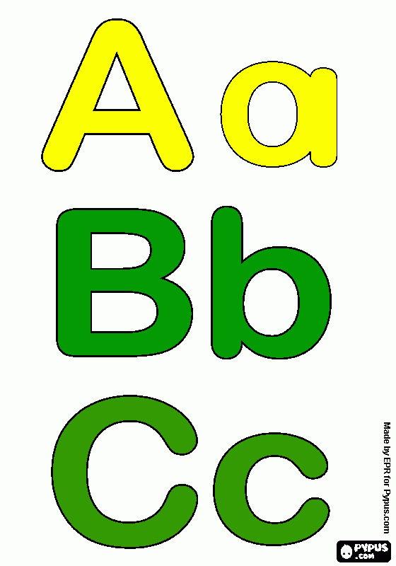 DESENHO A, B, C ALFABETO DA BOLHA para colorir e imprimir