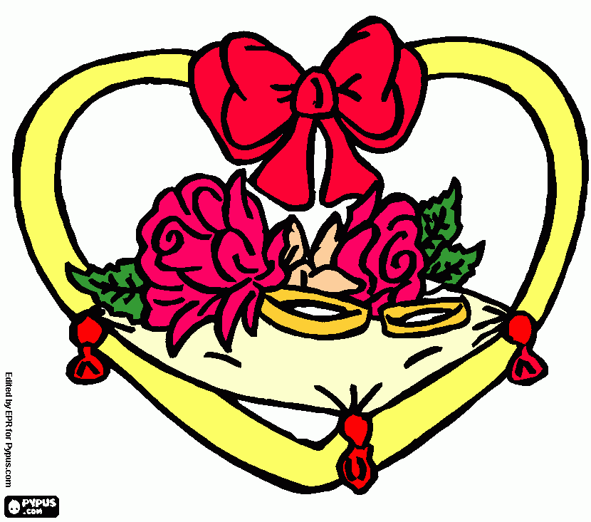 desenho alianças de casamento para colorir e imprimir