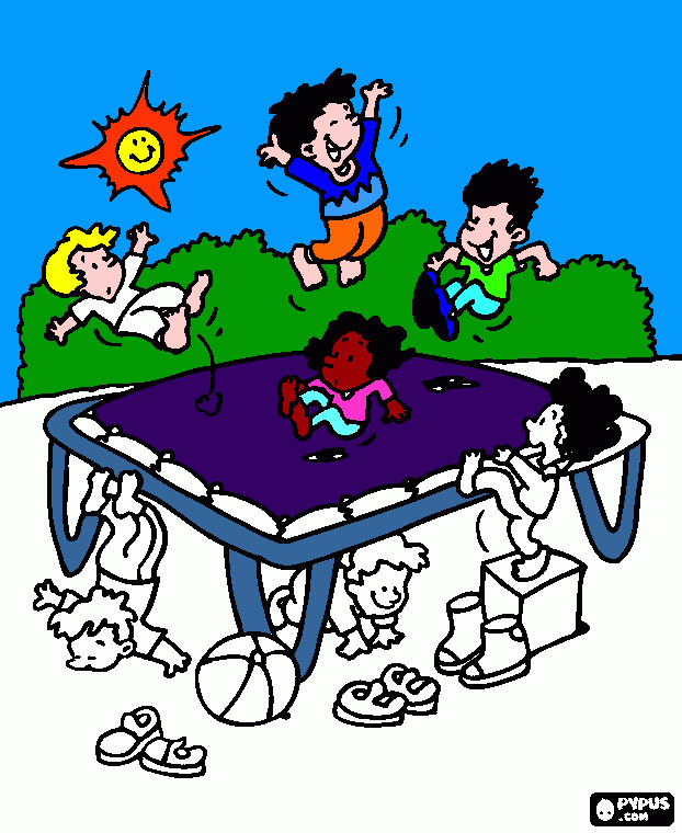 desenho cama elastica para colorir e imprimir