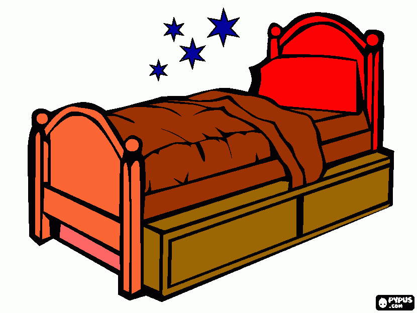 desenho cama  para colorir e imprimir