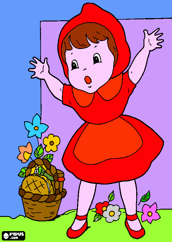 Desenho chapéuzinho vermelho parte 3 para colorir e imprimir