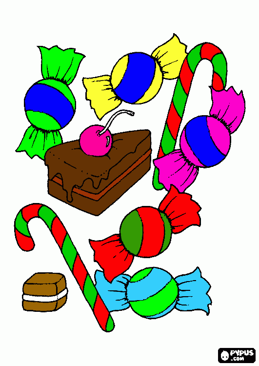 desenho colorido guloseima para colorir e imprimir