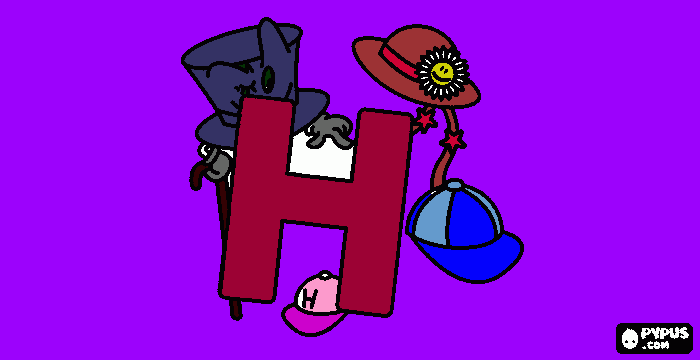 DESENHO COM A LETRA H para colorir e imprimir