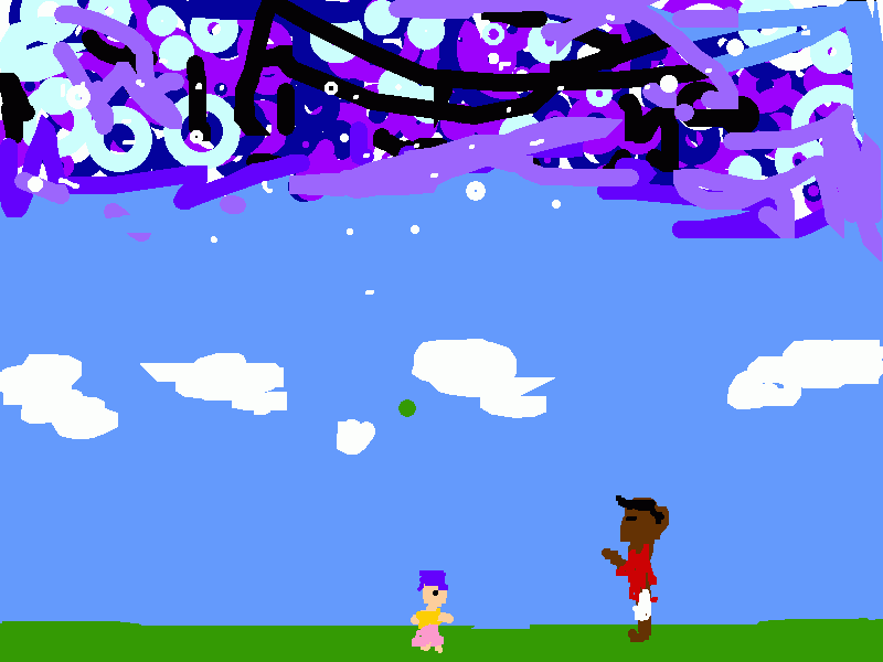 desenho com duas pessoas sob um céu ameaçador para colorir e imprimir