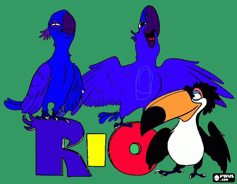desenho da jade e do blu do filme rio para colorir e imprimir