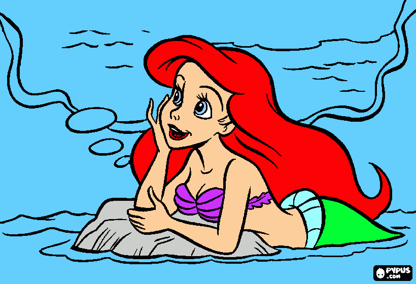 desenho da pequena sereia para colorir e imprimir