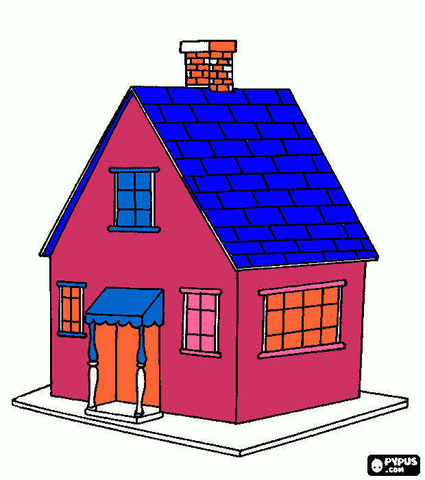 desenho  de   casinhas para colorir e imprimir