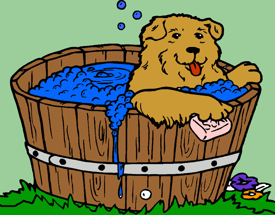 Desenho de banho e tosa para colorir e imprimir