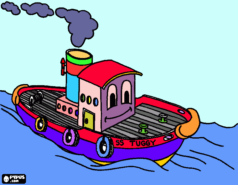 desenho de barco  para colorir e imprimir