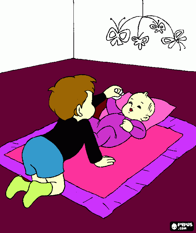 desenho de bebes deitados no chao para colorir e imprimir