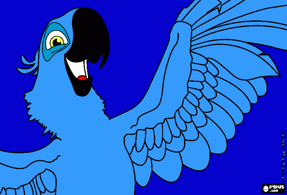 desenho de Blue, pai de família das Araras para colorir e imprimir