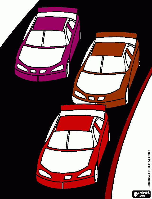desenho de campeonato mundial de carros de turismo wtcc competiçao de corrida de motor  para colorir e imprimir