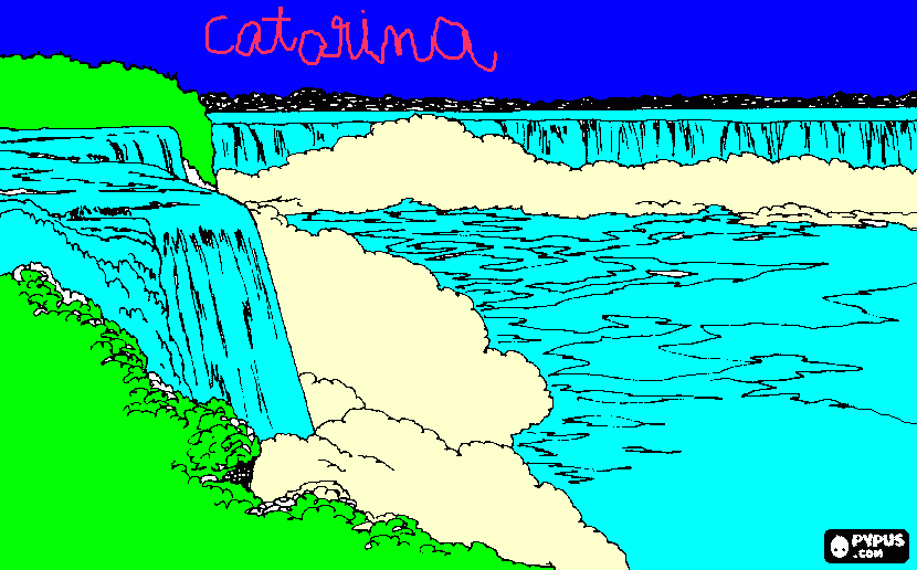 Desenho de cascata para colorir e imprimir