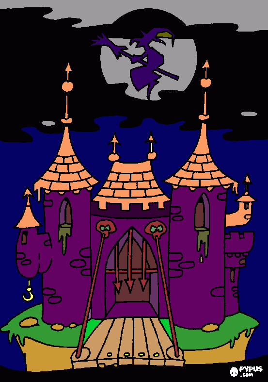 Desenho de castelo encantado para colorir e imprimir