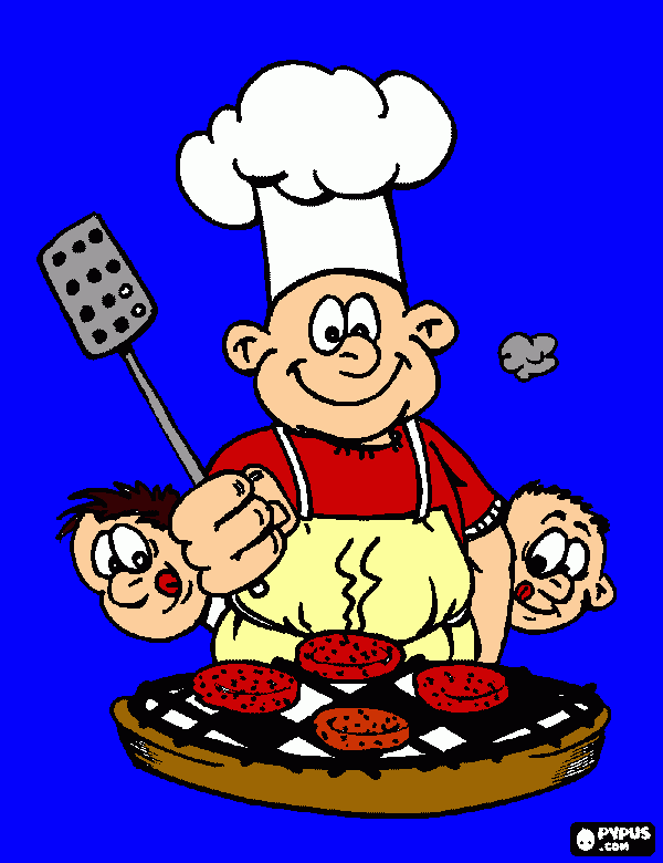 desenho de churrasqueiro para colorir e imprimir