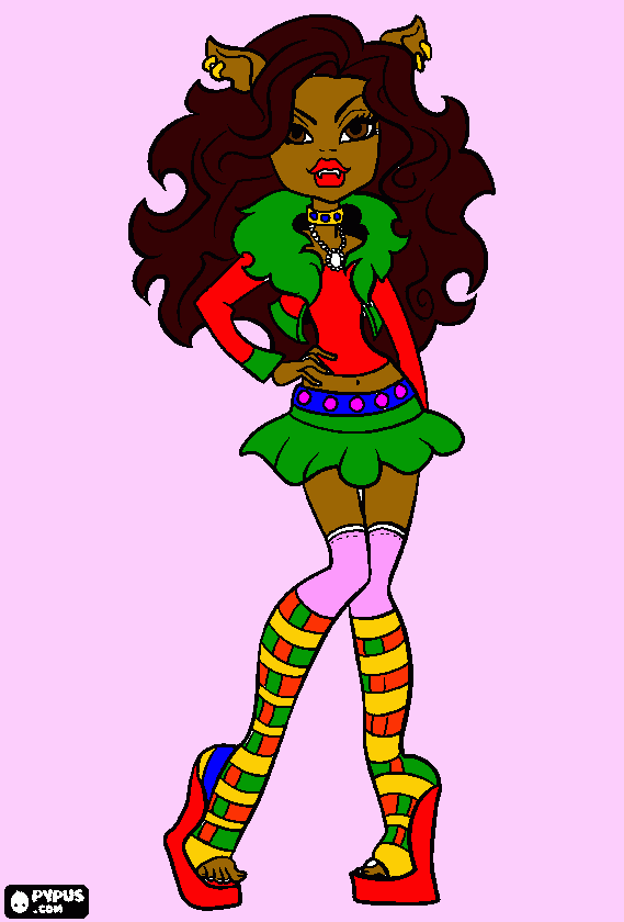 Desenho de Clawdeen Wolf de Monster High para colorir e imprimir