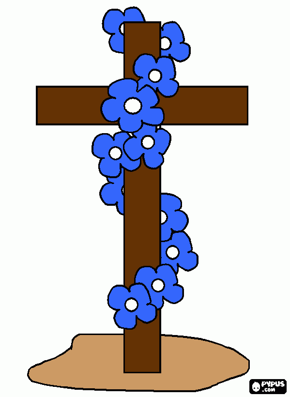 Desenho de cruz para colorir e imprimir