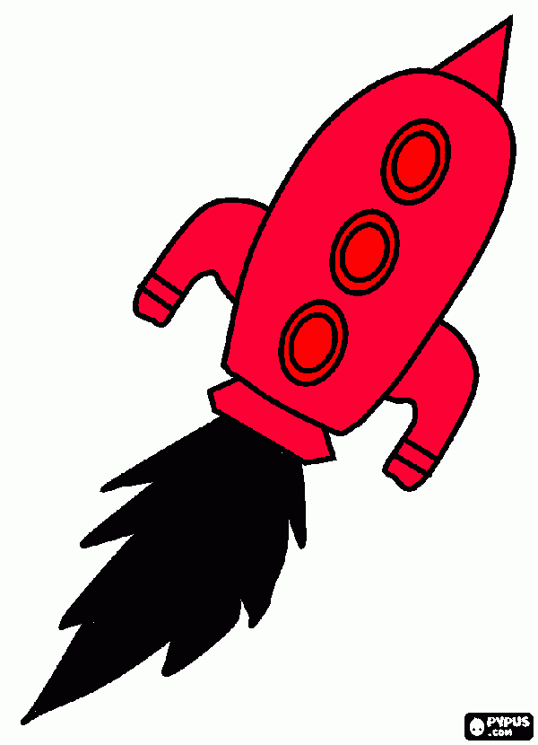desenho de foguete espacial  para colorir e imprimir