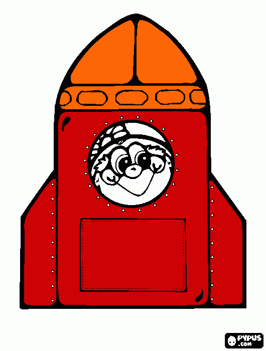 desenho de foguete especial com passageiro  para colorir e imprimir