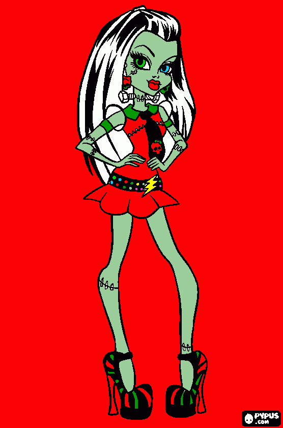 Desenho de Frankie Stein de Monster High para colorir e imprimir