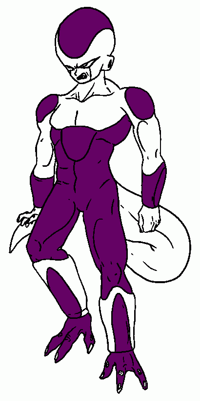 desenho de Freeza, um supervilão e um grande inimigo de Goku pode viver flutuando no espaço sideral para colorir e imprimir