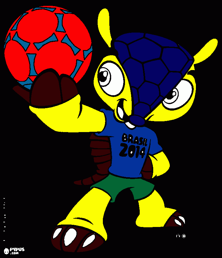 desenho de fuleco mascote oficial para colorir e imprimir