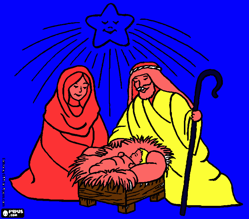desenho de jesuis,maria e jose para colorir e imprimir
